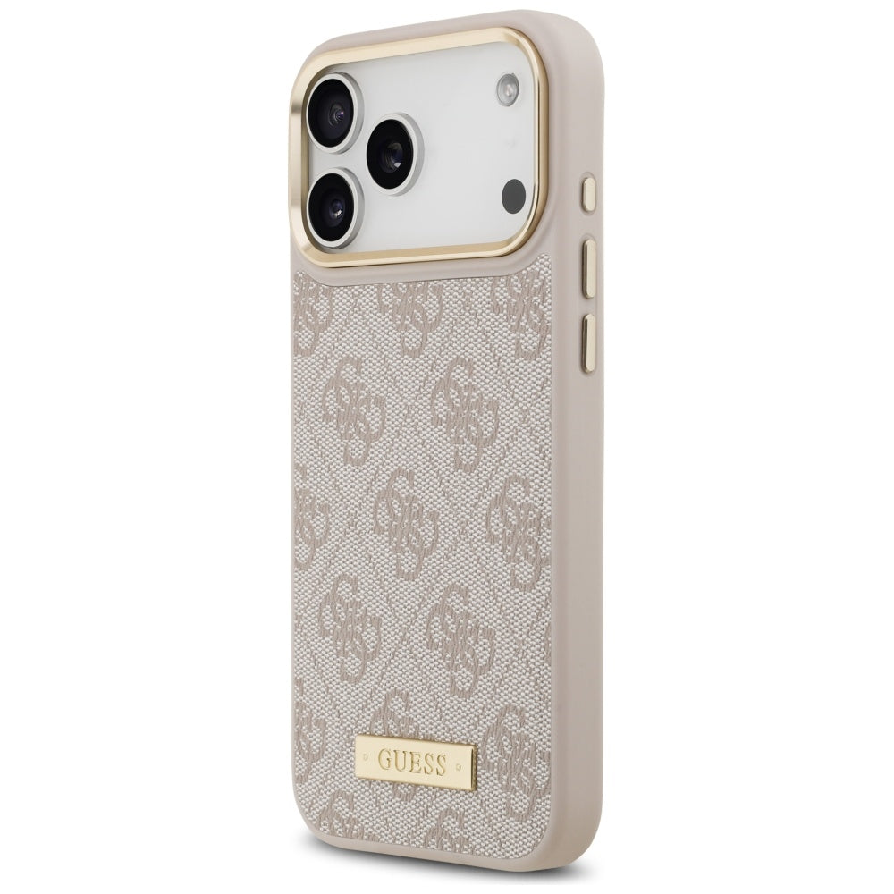 Capa MagSafe para Apple iPhone 17 Pro Max, Guess, 4G Logo Plate, Rosa