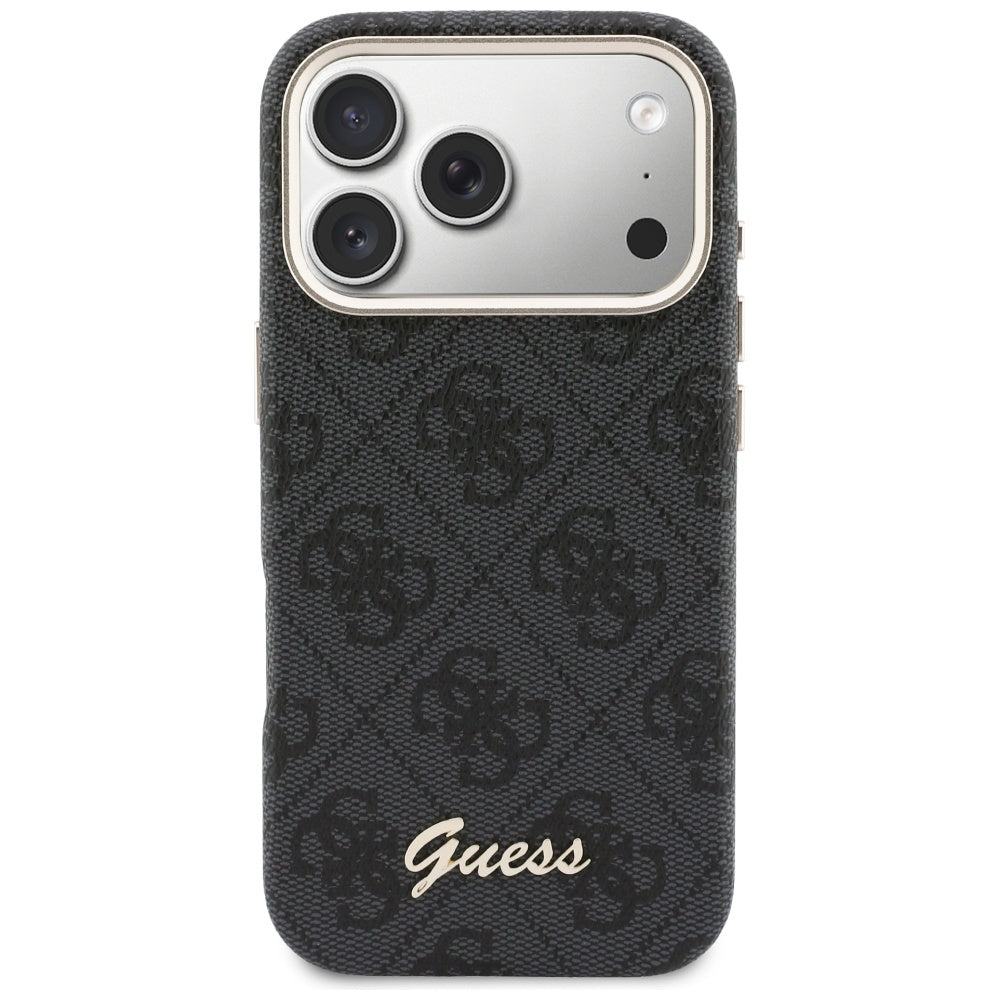Capa MagSafe para Apple iPhone 17 Pro Max, Guess, 4G Script Logo, Preta