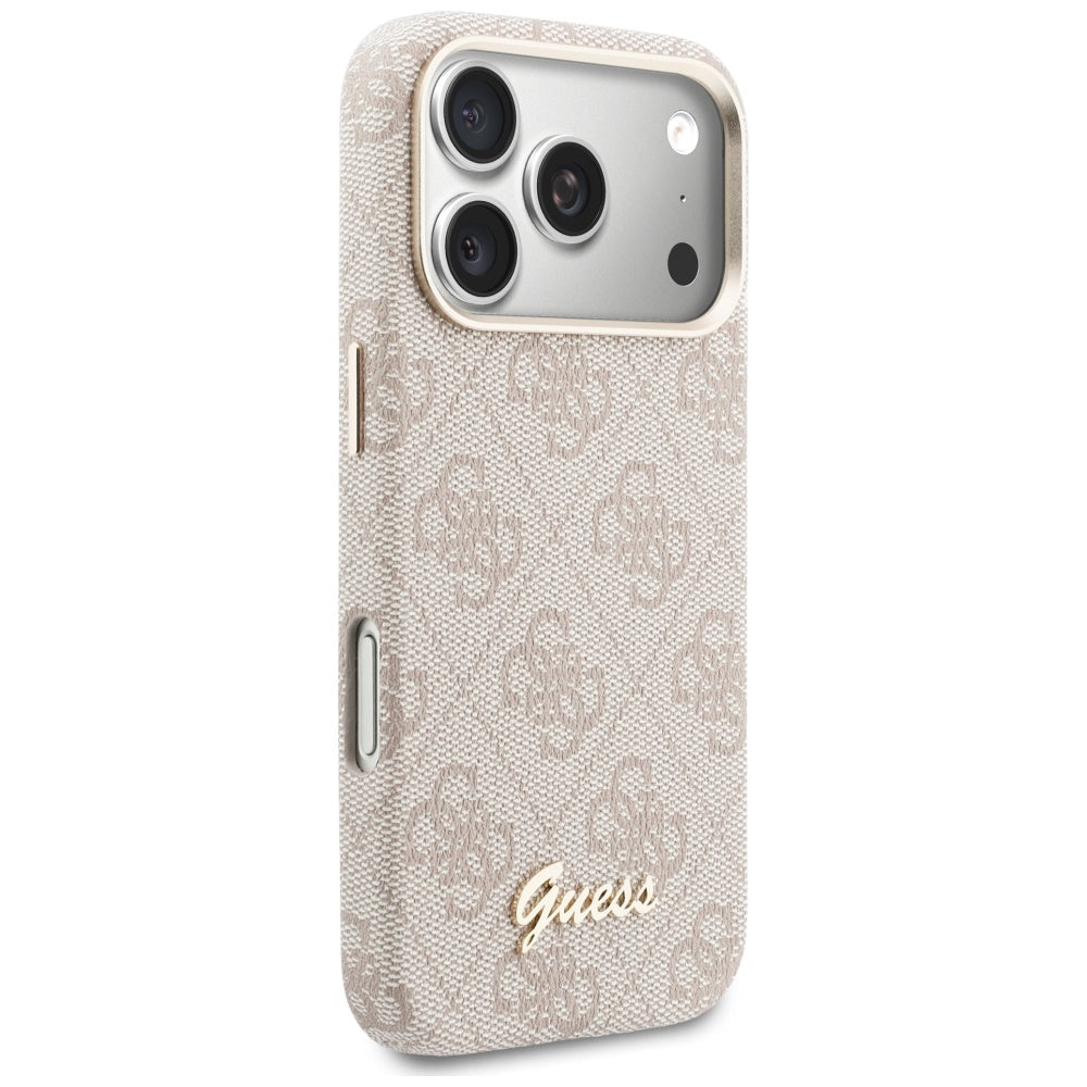 Capa MagSafe para Apple iPhone 17 Pro Max, Guess, 4G Script Logo, Rosa