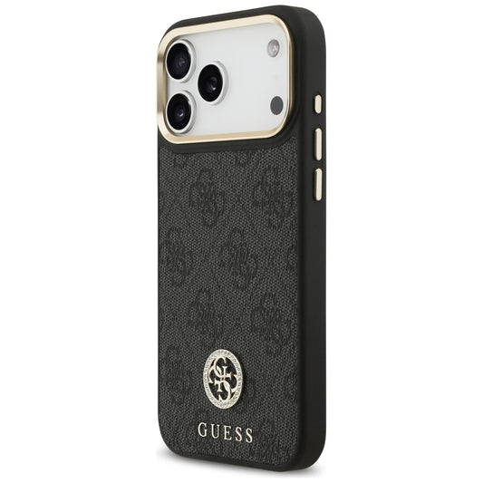 Capa MagSafe para Apple iPhone 17 Pro Max, Guess, Logo Strass 4G, Preta