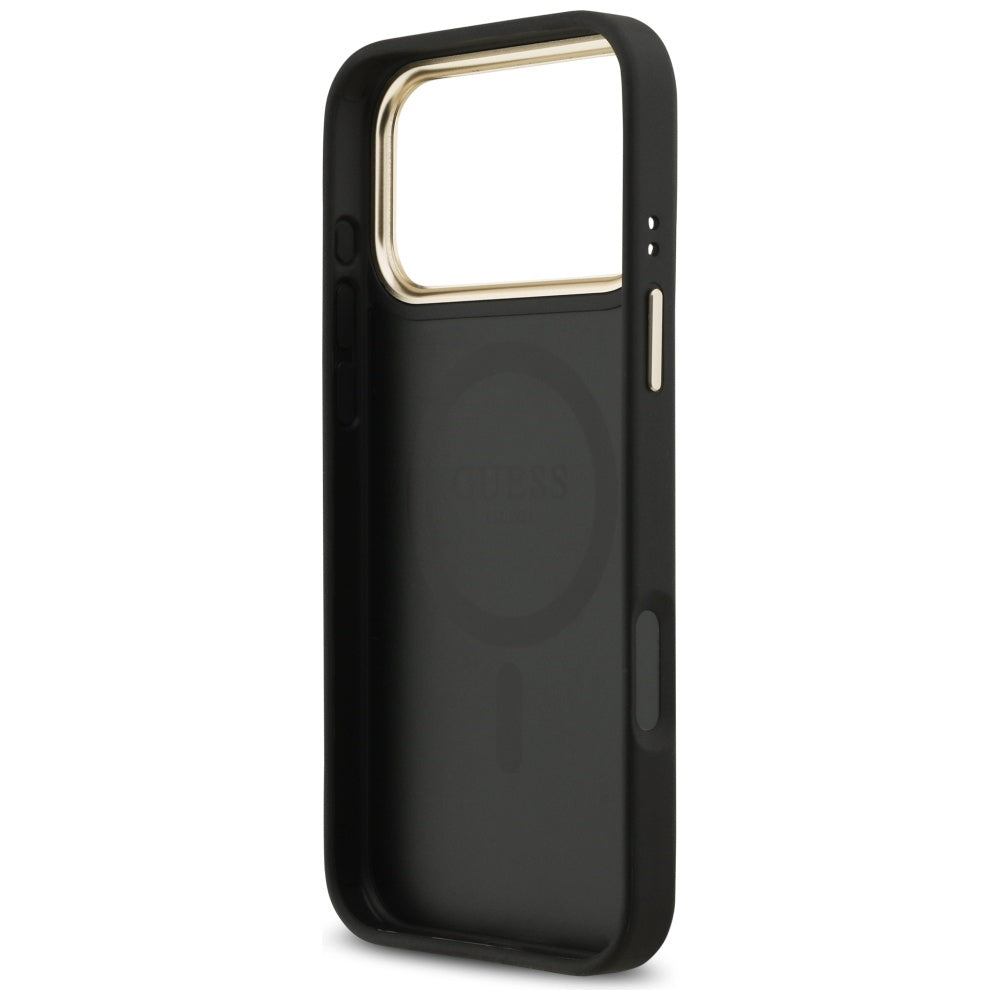 Capa MagSafe para Apple iPhone 17 Pro Max, Guess, Logo Strass 4G, Preta