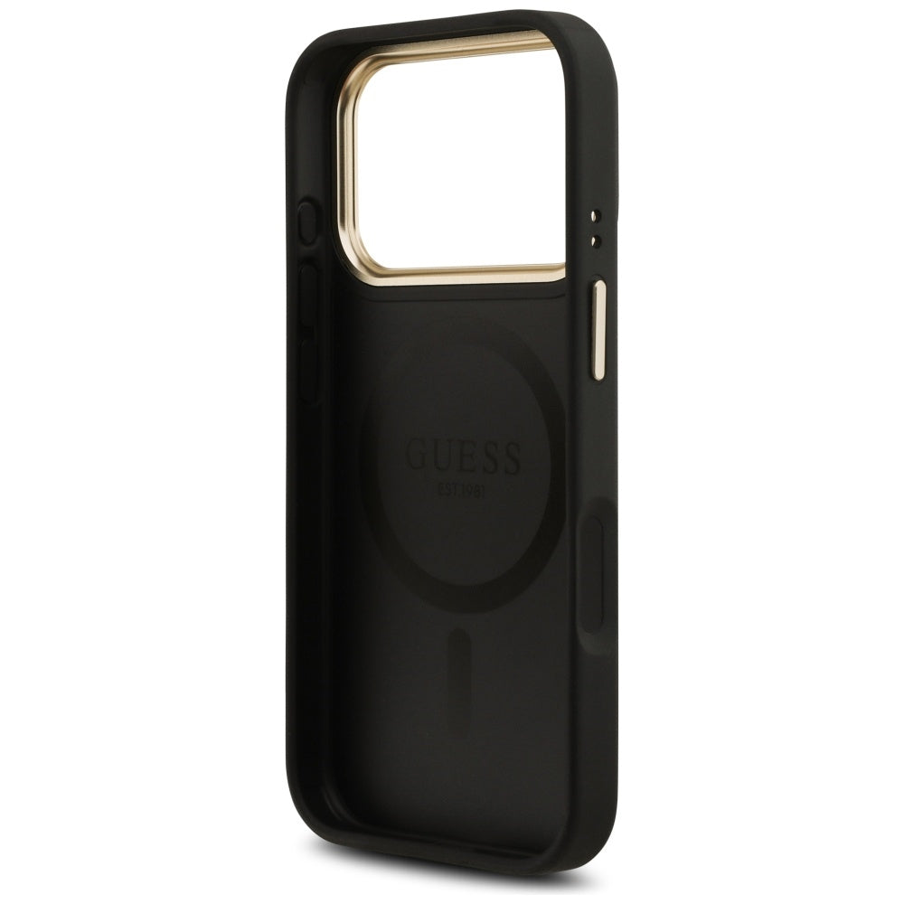 Capa MagSafe para Apple iPhone 17 Pro Max, Guess, 4G Stripe, Preta