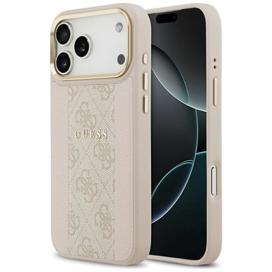 Capa MagSafe para Apple iPhone 17 Pro Max, Guess, 4G Stripe, Rosa