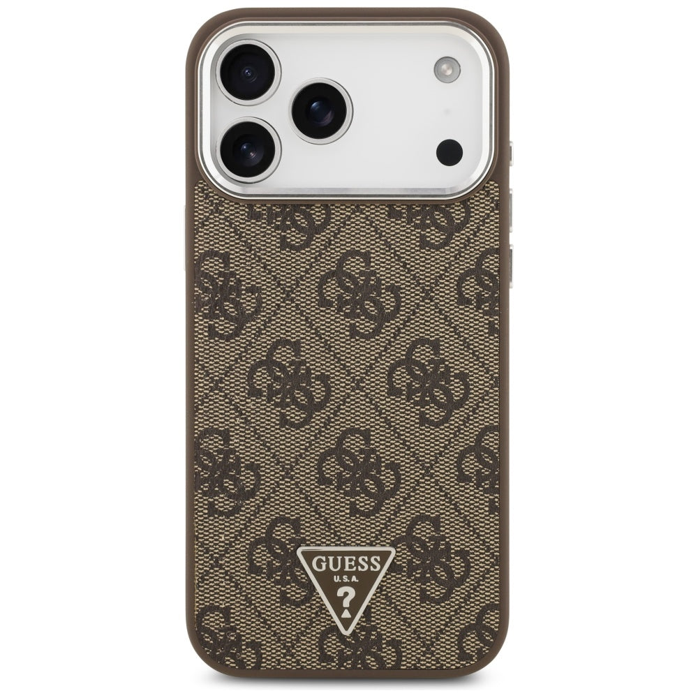 Capa MagSafe para Apple iPhone 17 Pro Max, Guess, Logo Triângulo 4G, Marrom