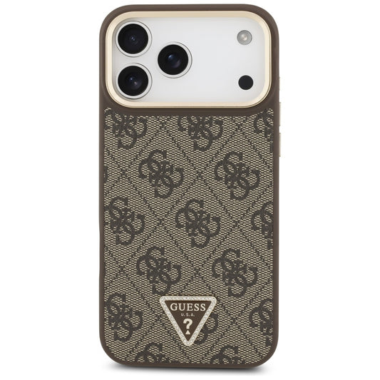 Capa MagSafe para Apple iPhone 17 Pro Max, Guess, Logo Triângulo 4G, Dourado Marrom