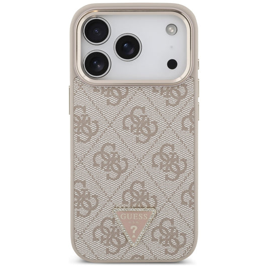 Capa MagSafe para Apple iPhone 17 Pro Max, Guess, Logo Triângulo 4G, Rosa Dourado