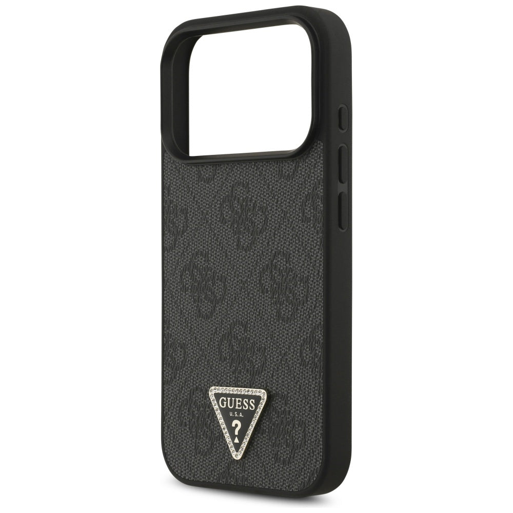 Capa MagSafe para Apple iPhone 17 Pro Max, Guess, 4G Triangle Strass, Preta