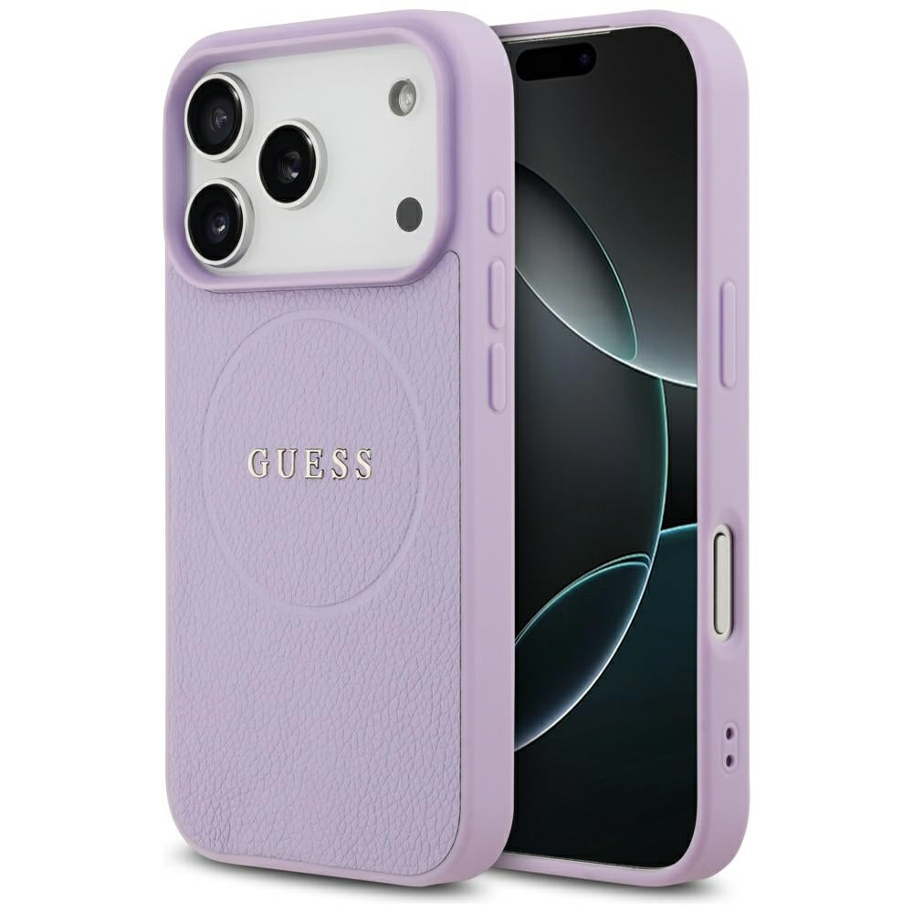 Capa MagSafe para Apple iPhone 17 Pro Max, Guess, Grained Gold Ring, Roxo