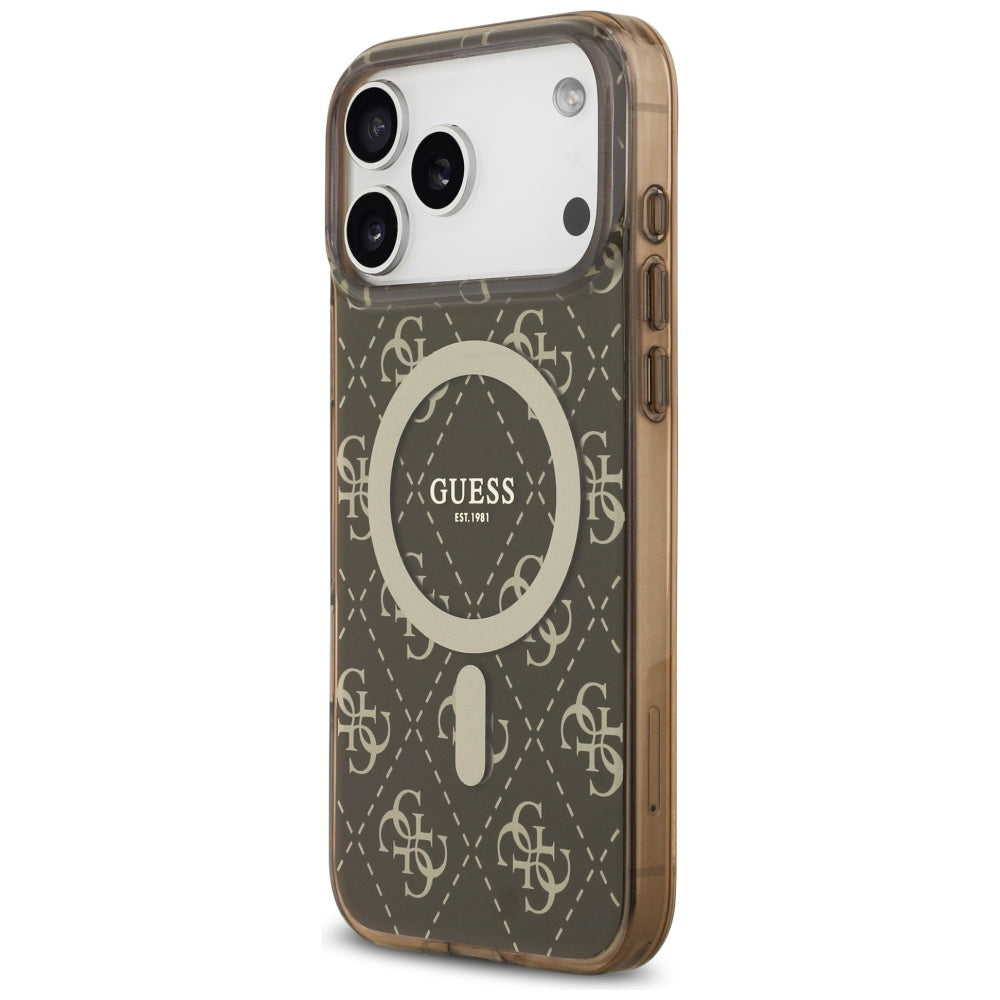 Capa MagSafe para Apple iPhone 17 Pro Max, Guess, IML 4G Background, Castanho