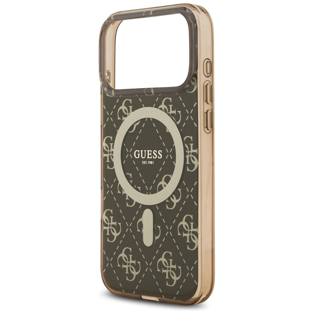 Capa MagSafe para Apple iPhone 17 Pro Max, Guess, IML 4G Background, Castanho