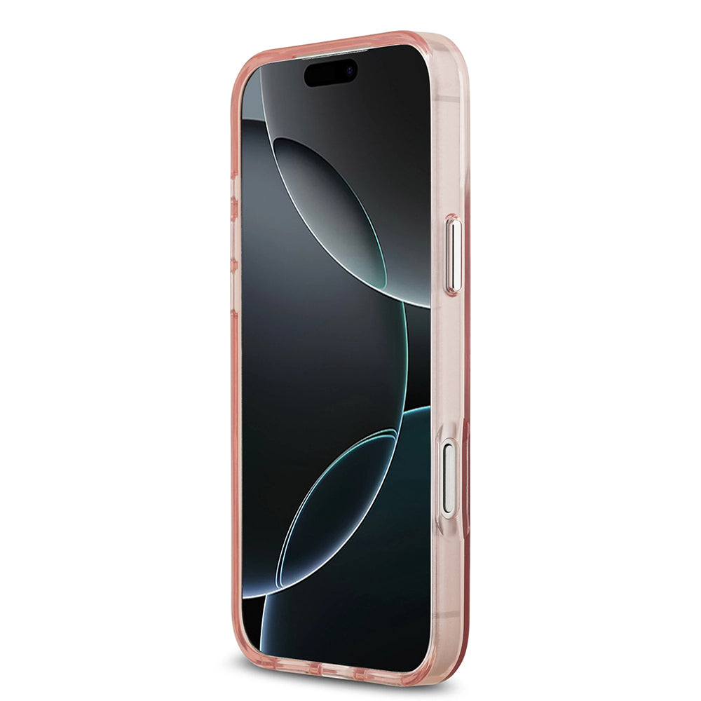 Capa MagSafe para Apple iPhone 17 Pro Max, Guess, Logo Triângulo Gradiente IML, Rosa