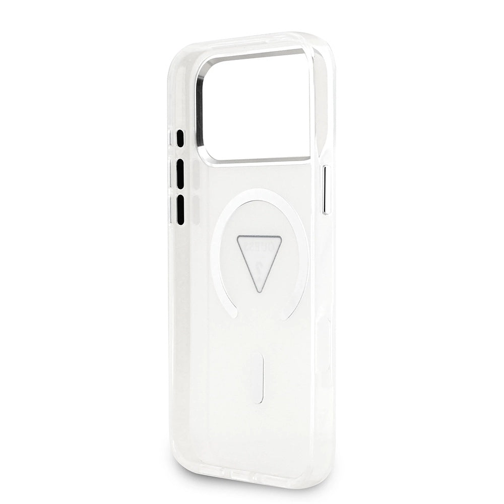 Capa MagSafe para Apple iPhone 17 Pro Max, Guess, Logo Triângulo Gradiente IML, Transparente