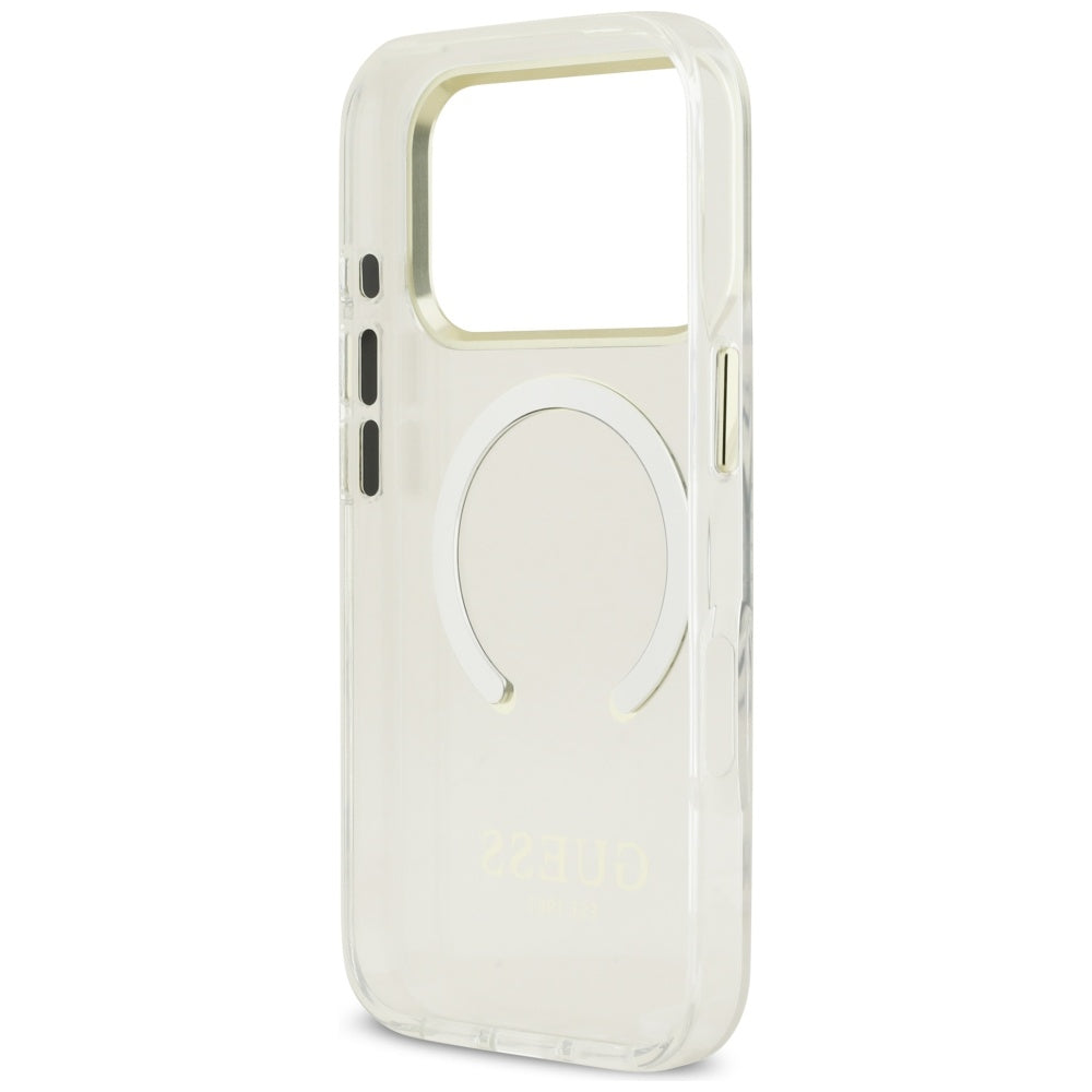 MagSafe Case for Apple iPhone 17 Pro Max, Guess, Metal Outline, Gold