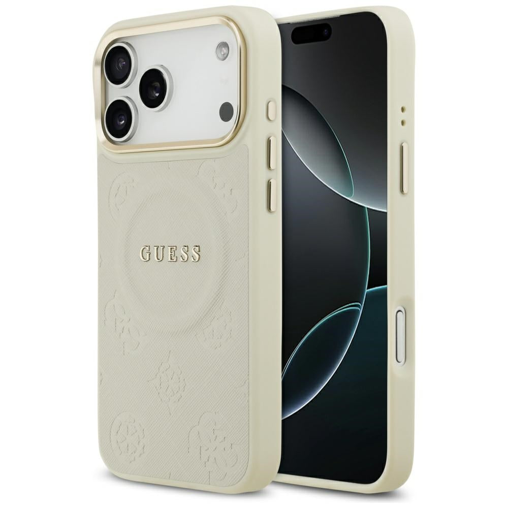 Capa MagSafe para Apple iPhone 17 Pro Max, Guess, Peony Hot Stamp, Bege