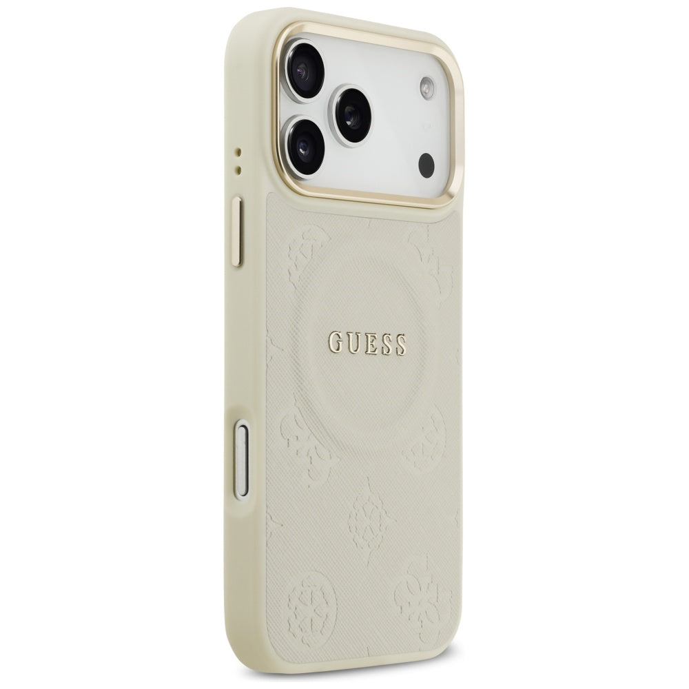 Capa MagSafe para Apple iPhone 17 Pro Max, Guess, Peony Hot Stamp, Bege
