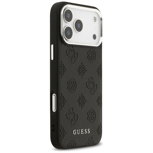 Capa MagSafe para Apple iPhone 17 Pro Max, Guess, Peony Hot Stamp Script, Preta