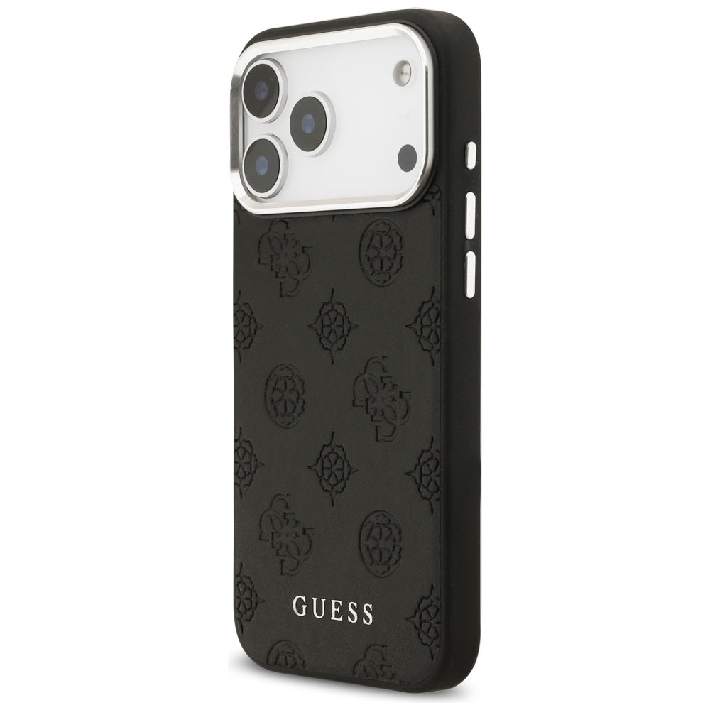 Capa MagSafe para Apple iPhone 17 Pro Max, Guess, Peony Hot Stamp Script, Preta