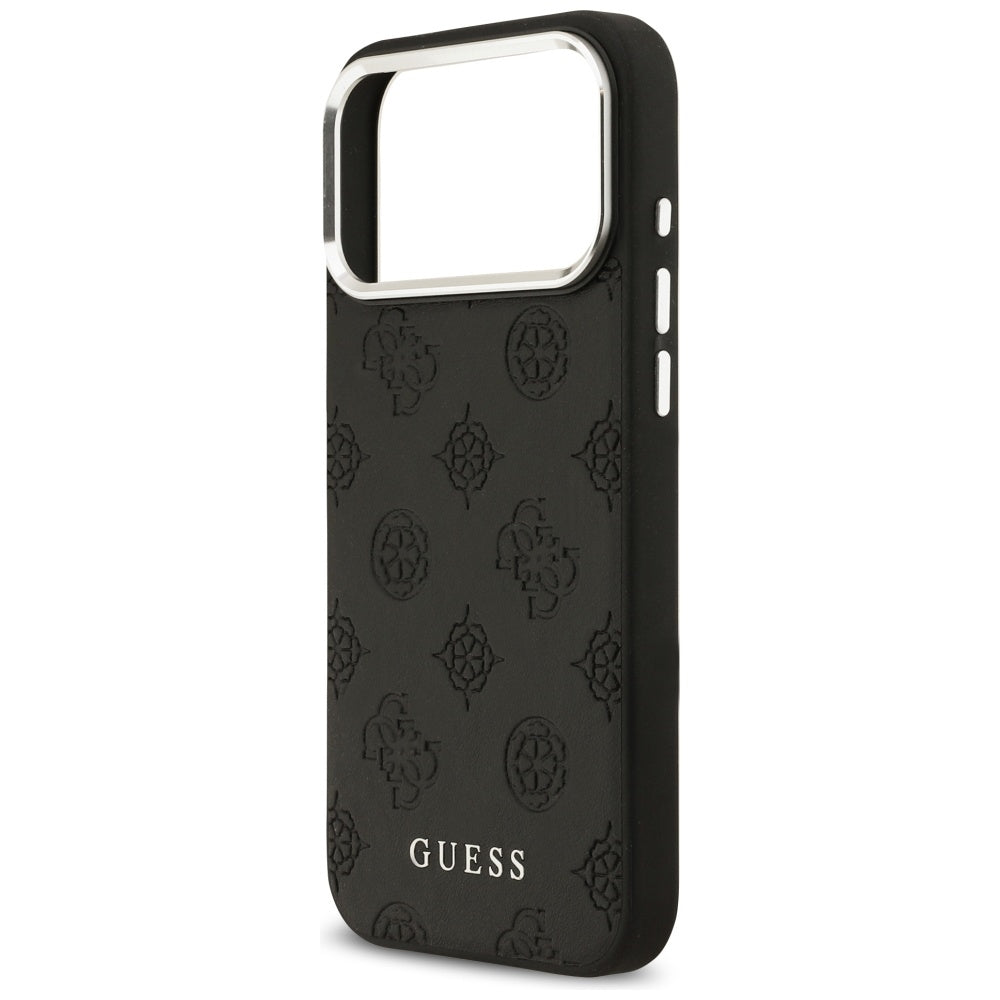 Capa MagSafe para Apple iPhone 17 Pro Max, Guess, Peony Hot Stamp Script, Preta