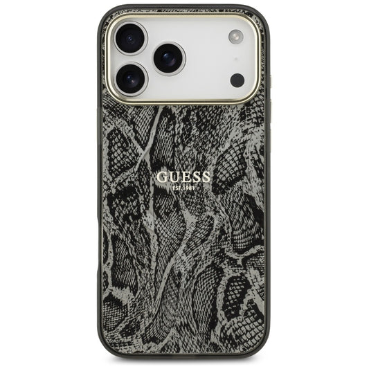 Capa MagSafe para Apple iPhone 17 Pro Max, Guess, Padrão Python, Preta