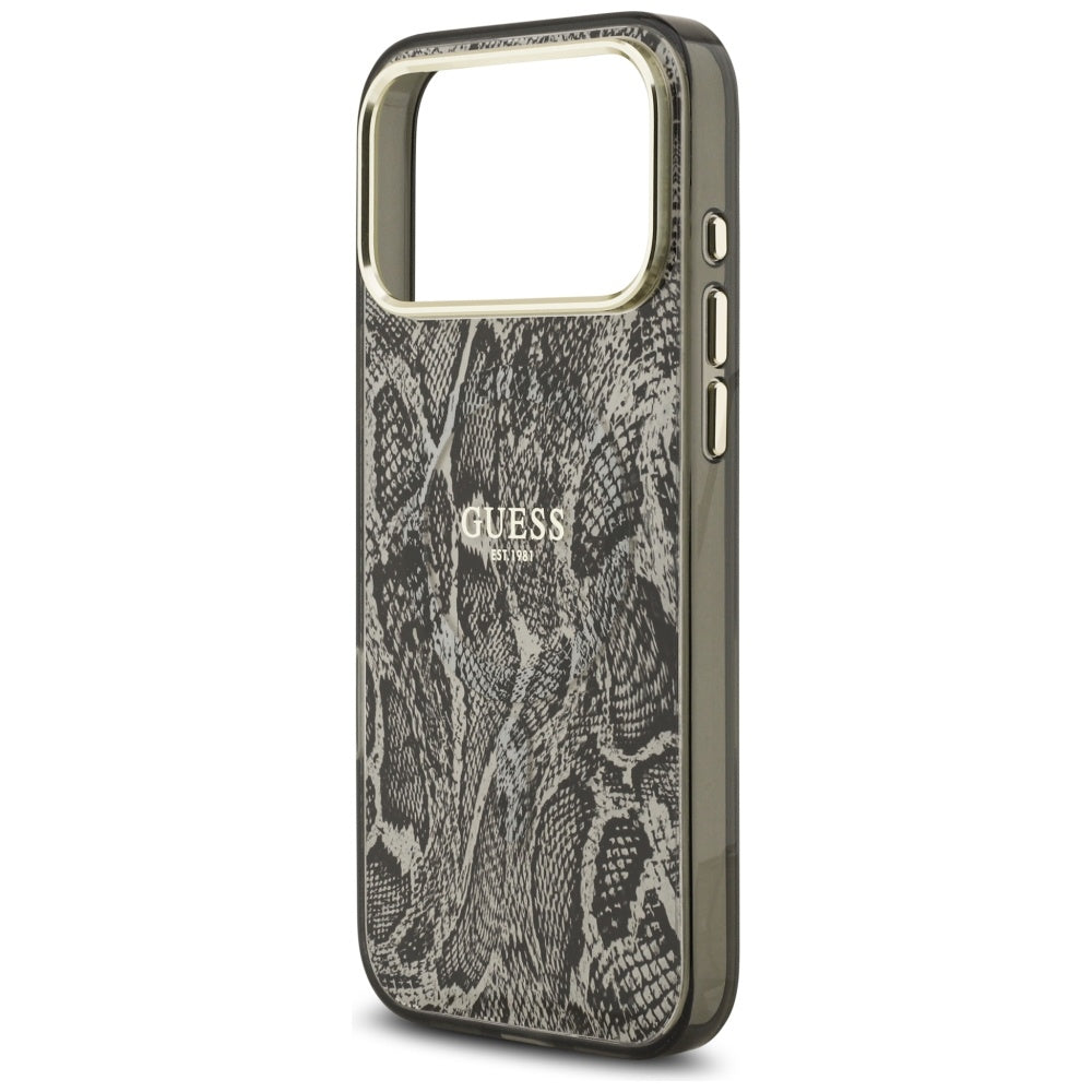 Capa MagSafe para Apple iPhone 17 Pro Max, Guess, Padrão Python, Preta