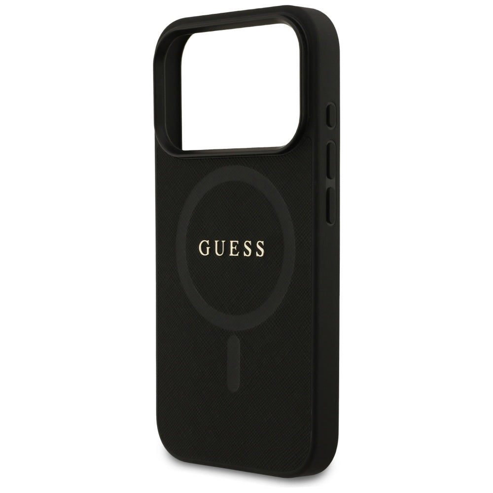 Capa MagSafe para Apple iPhone 17 Pro Max, Guess, Saffiano Classic Logo, Preta