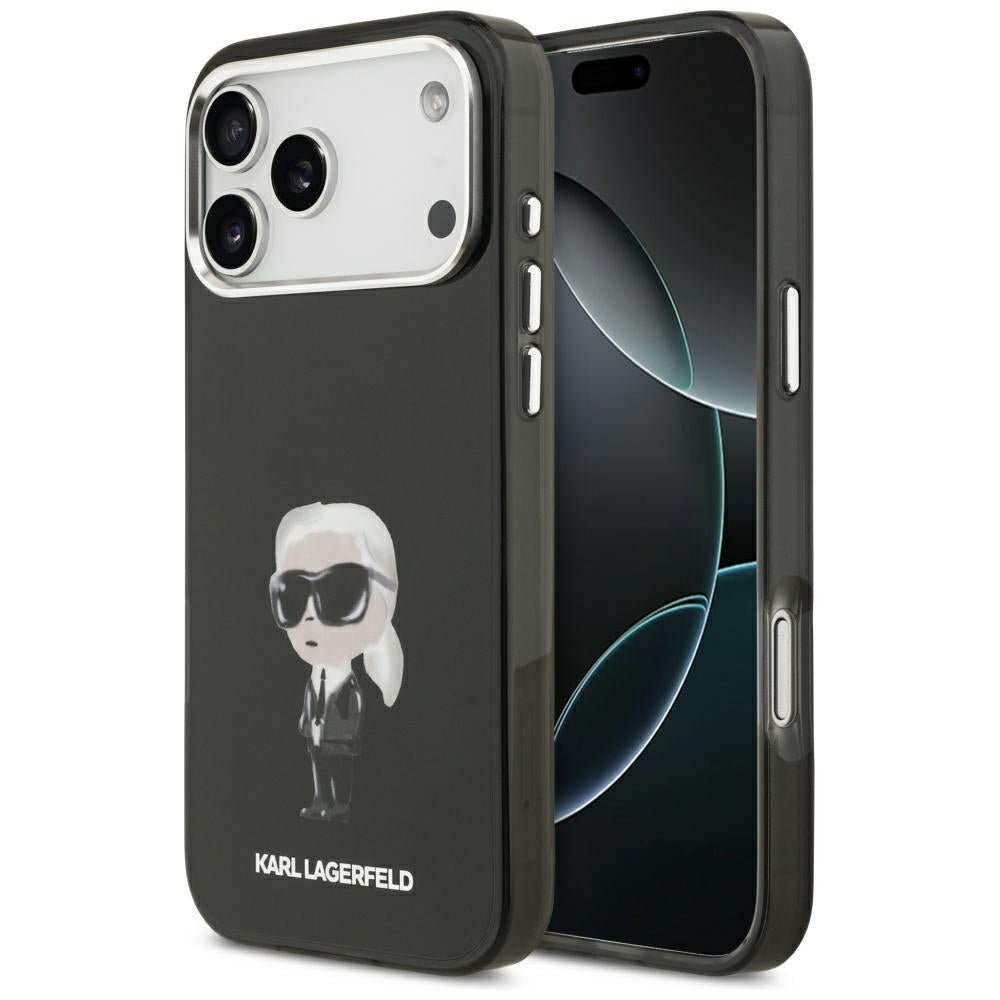 MagSafe Case for Apple iPhone 17 Pro Max, Karl Lagerfeld, IML Aquarelle Karl Ikonik, Black
