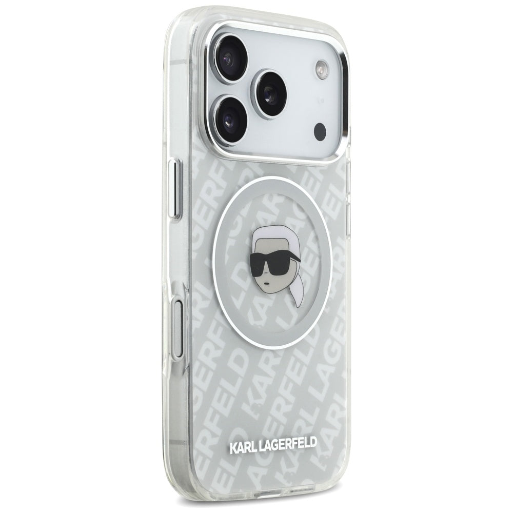 Capa MagSafe para Apple iPhone 17 Pro Max, Karl Lagerfeld, IML Karl`s Head, Cinzento
