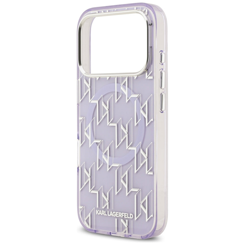 Capa MagSafe para Apple iPhone 17 Pro Max, Karl Lagerfeld, IML KL Monogram, Roxo