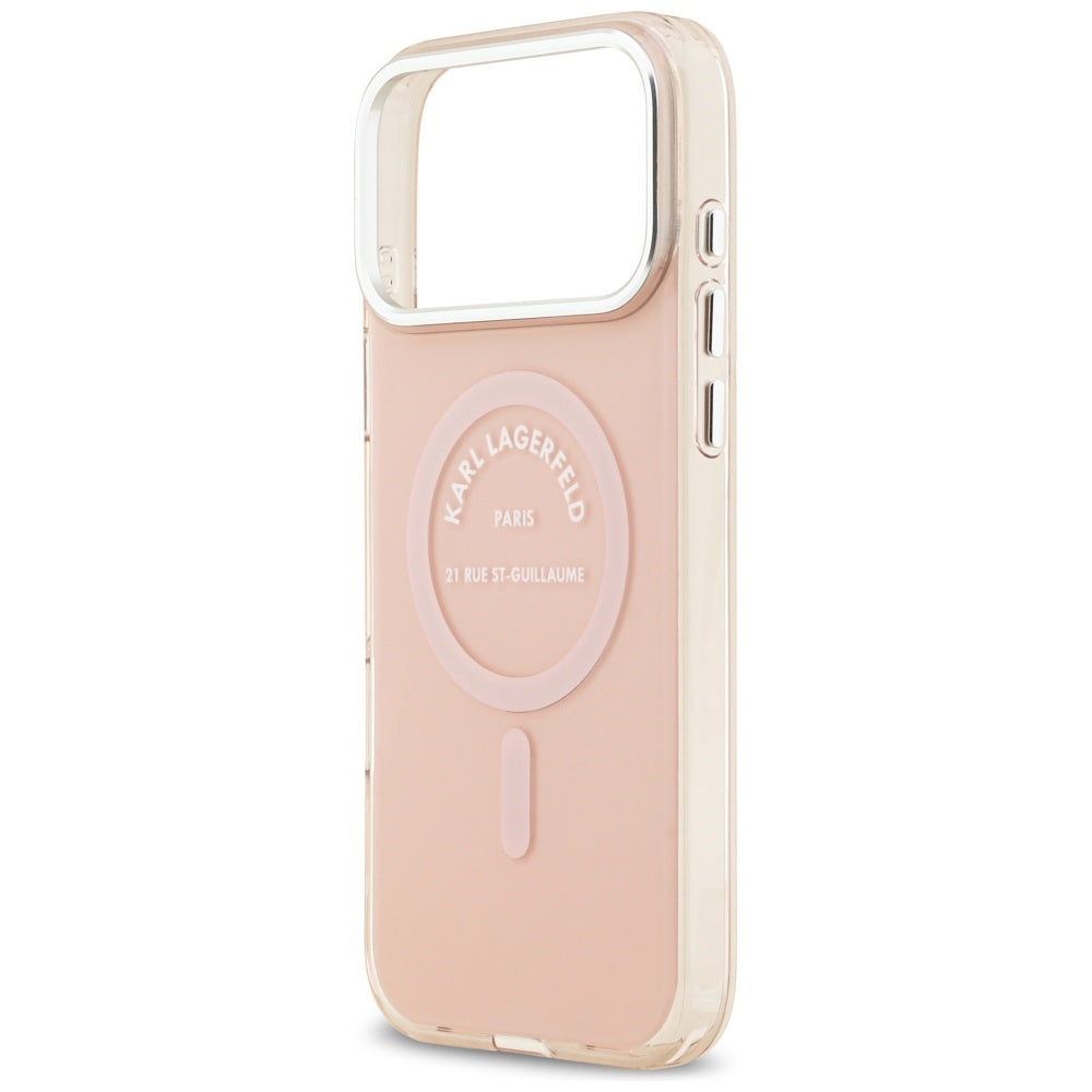 Capa MagSafe para Apple iPhone 17 Pro Max, Karl Lagerfeld, IML Logo RSG, Rosa
