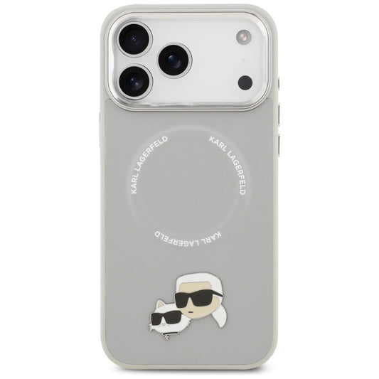 Capa MagSafe para Apple iPhone 17 Pro Max, Karl Lagerfeld, Karl & Choupette Pins, Cinzento