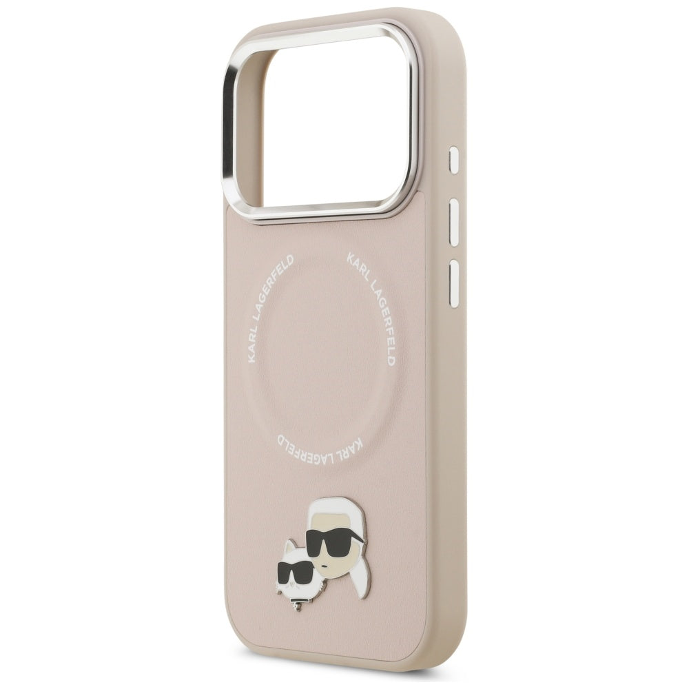 MagSafe Case for Apple iPhone 17 Pro Max, Karl Lagerfeld, Karl & Choupette Pins, Pink