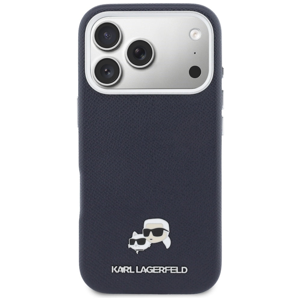 Capa MagSafe para Apple iPhone 17 Pro Max, Karl Lagerfeld, Saffiano Karl & Choupette Pins, Azul