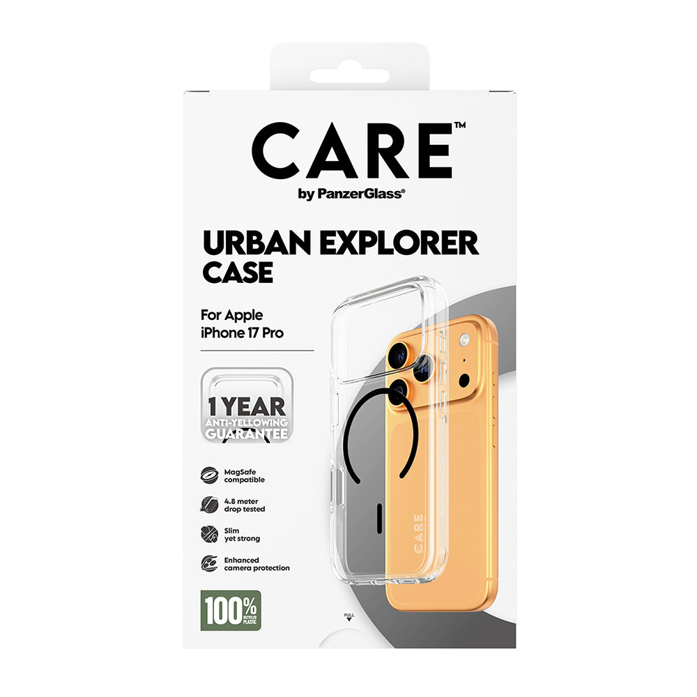 Capa MagSafe para Apple iPhone 17 Pro Max, PanzerGlass, Care Urban Explorer, Transparente Negra