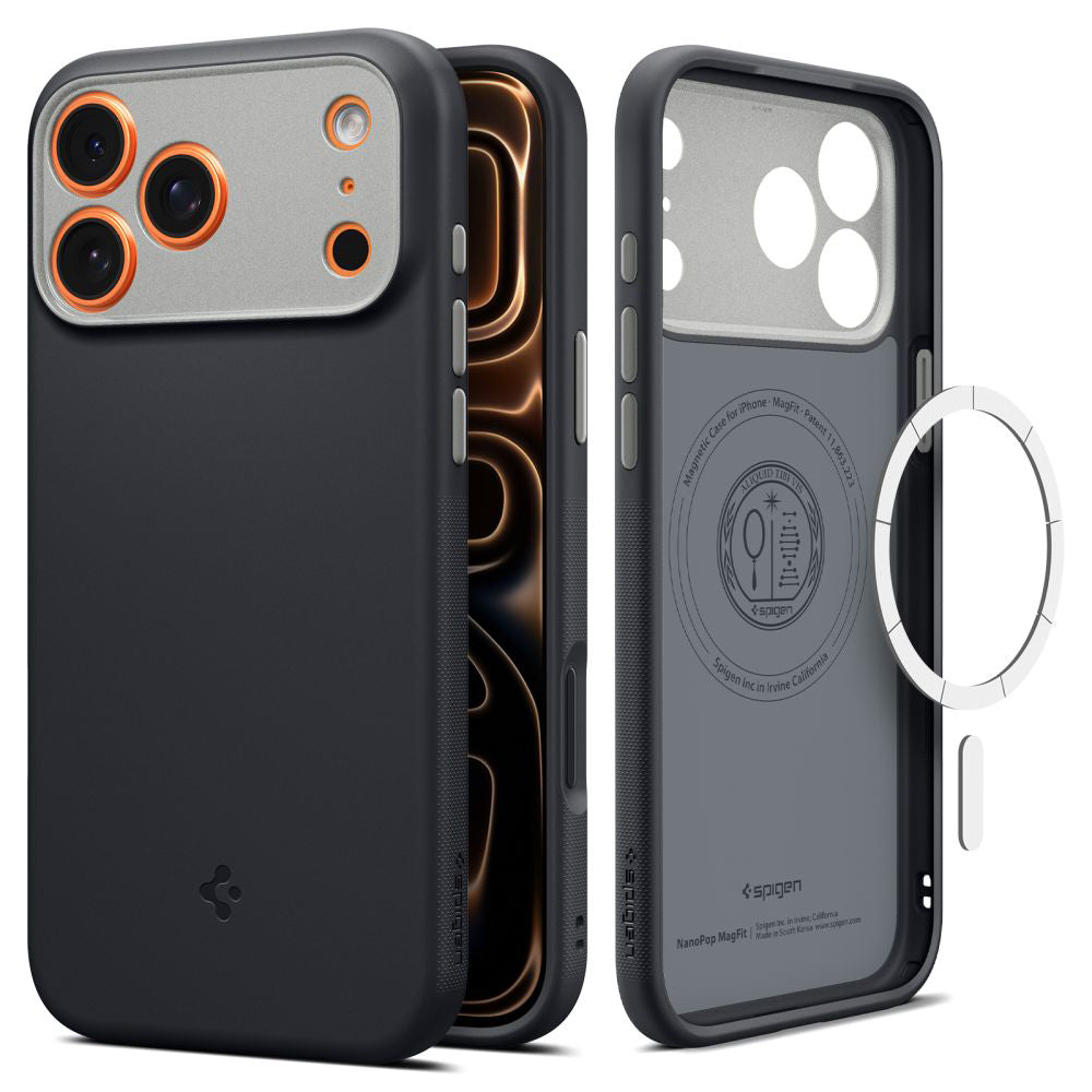 Capa MagSafe para Apple iPhone 17 Pro Max, Spigen, Caseology Nano Pop, Preta