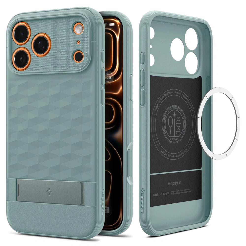 Capa MagSafe para Apple iPhone 17 Pro Max, Spigen, Caseology Parallax S, Verde ACS09912
