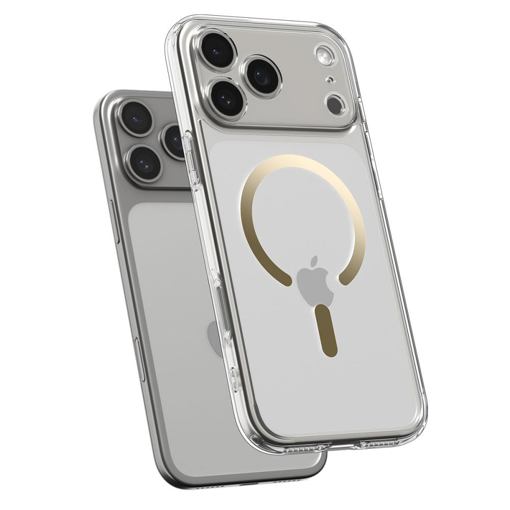 Capa MagSafe para Apple iPhone 17 Pro Max, Spigen, Ultra Hybrid, Dourada Transparente
