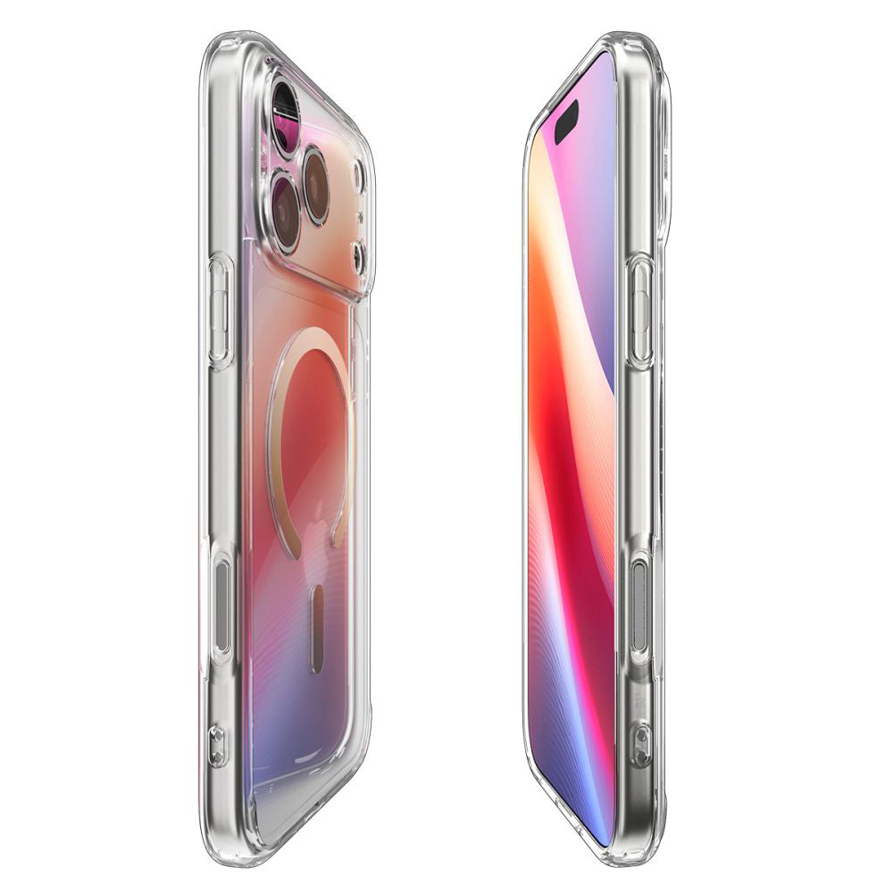 Capa MagSafe para Apple iPhone 17 Pro Max, Spigen, Ultra Hybrid, Dourada Transparente