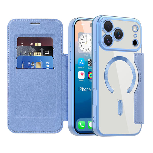 Capa MagSafe para Apple iPhone 17 Pro Max, Techsuit, SmartMag Book, Azul