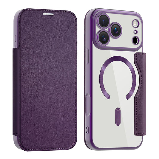 Capa MagSafe para Apple iPhone 17 Pro Max, Techsuit, SmartMag Book, Roxo