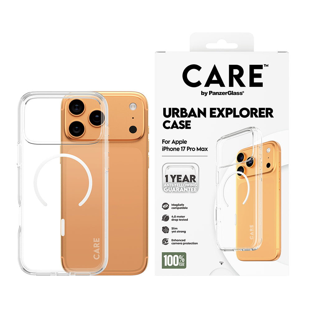 Capa MagSafe para Apple iPhone 17 Pro, PanzerGlass, Care Urban Explorer, Transparente Branca