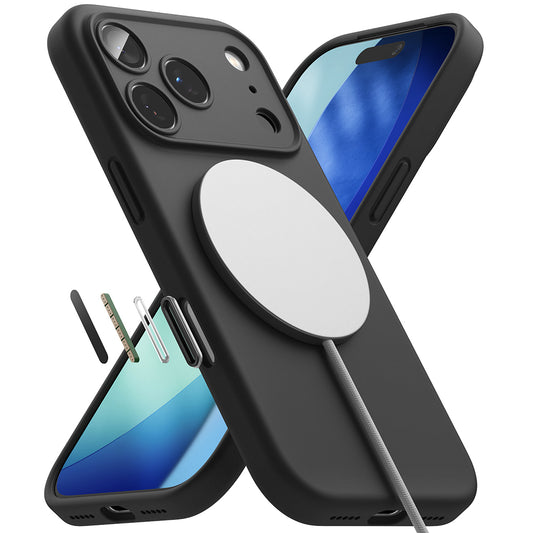 Capa MagSafe para Apple iPhone 17 Pro, Ringke, Silicone, Preta