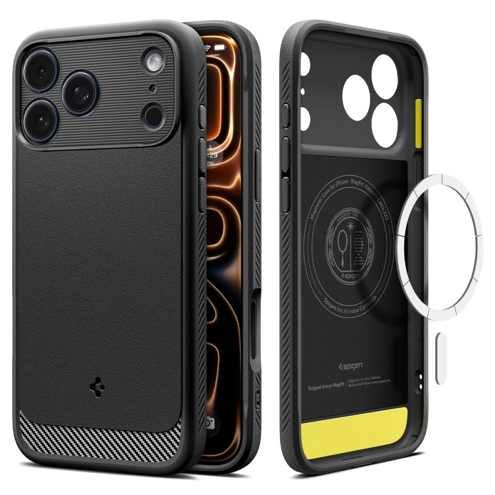 Capa MagSafe para Apple iPhone 17 Pro, Spigen, Rugged Armor, Preta Fosca ACS10329