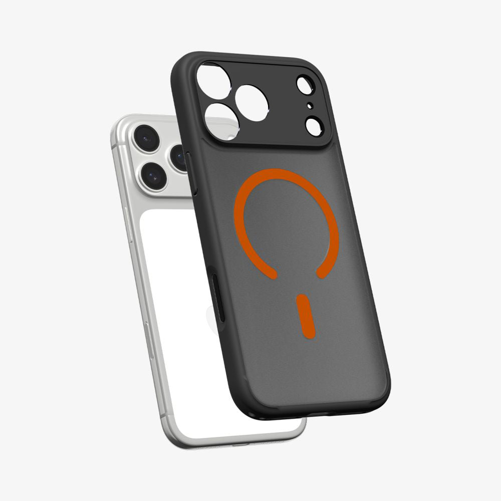 Capa MagSafe para Apple iPhone 17 Pro, Spigen, Ultra Hybrid, Preta Laranja Acetinada ACS10483