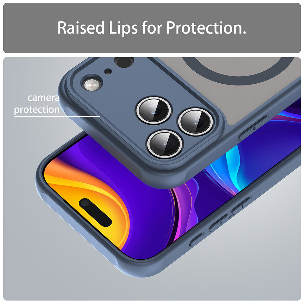 Capa MagSafe para Apple iPhone 17 Pro, Techsuit, HaloFrost II, Azul-marinho
