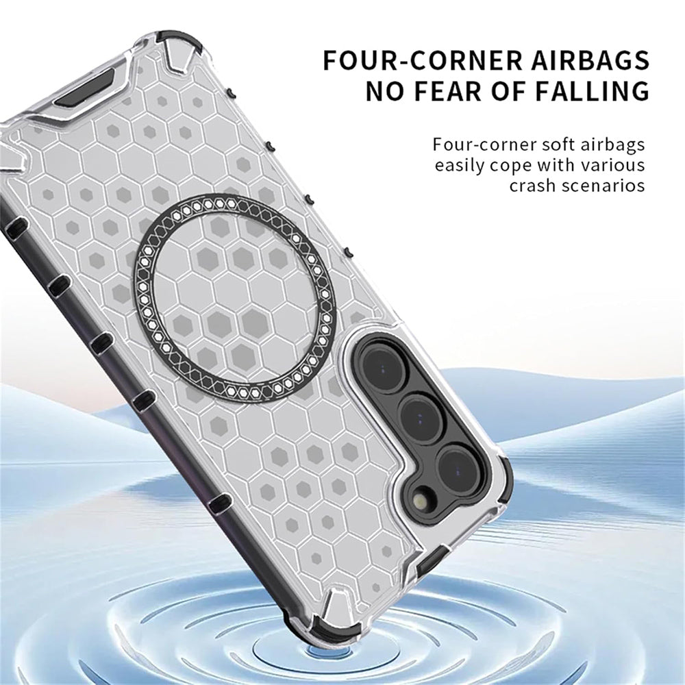 MagSafe Case for Apple iPhone 17 Pro, Techsuit, HoneyComb Shield, White