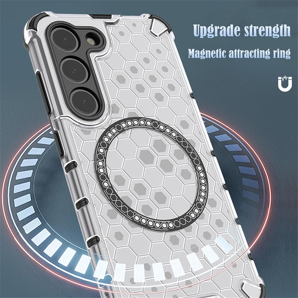 MagSafe Case for Apple iPhone 17 Pro, Techsuit, HoneyComb Shield, White