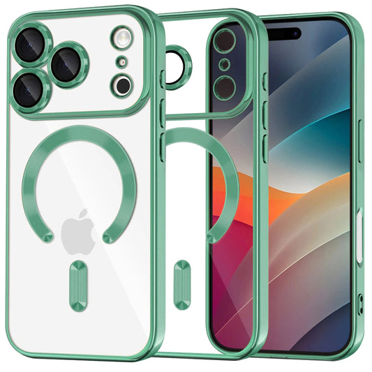 Capa MagSafe para Apple iPhone 17 Pro, Techsuit, Luxury Crystal, Verde Claro