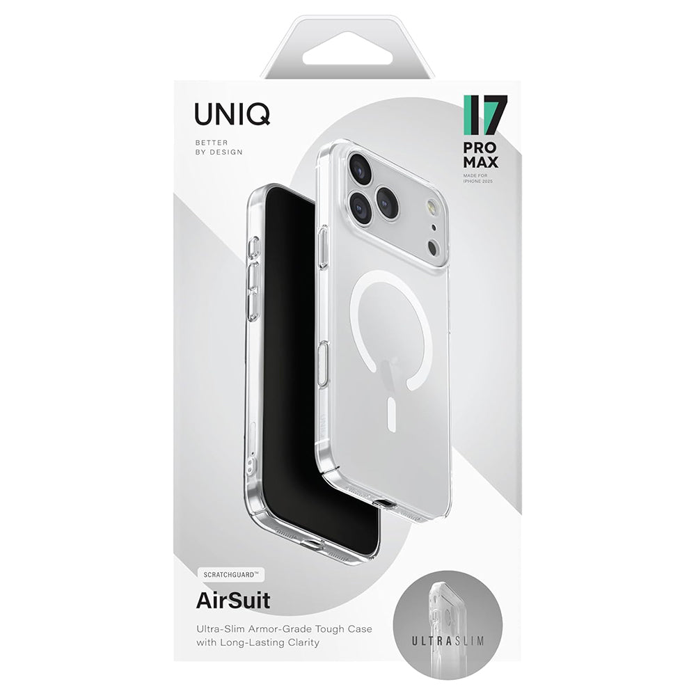 Capa MagSafe para Apple iPhone 17 Pro, UNIQ, AirSuit MagClick, Transparente