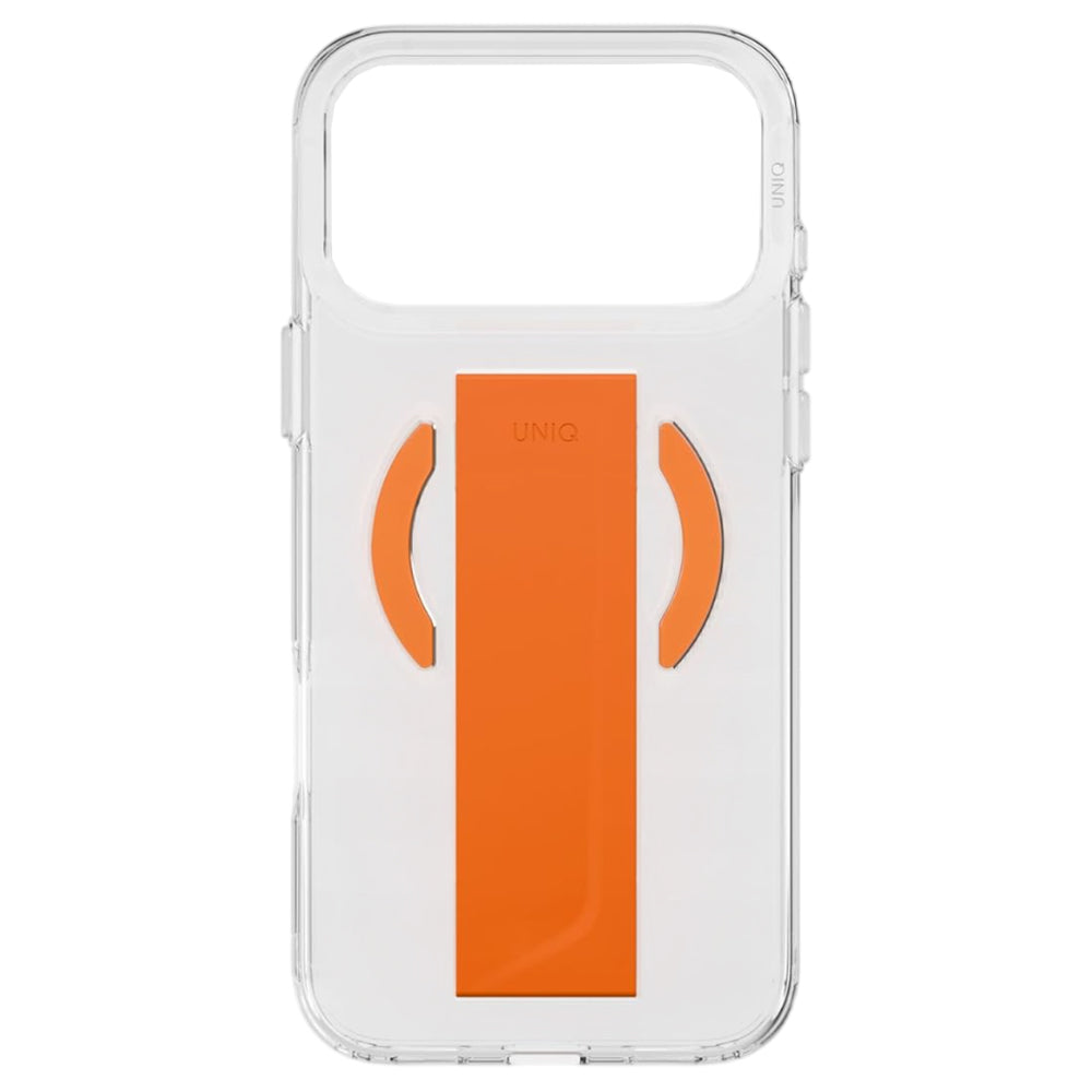 Capa MagSafe para Apple iPhone 17 Pro, UNIQ, Heldro Air MagClick, Transparente Laranja