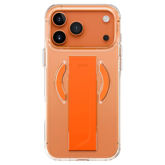 Capa MagSafe para Apple iPhone 17 Pro, UNIQ, Heldro Air MagClick, Transparente Laranja